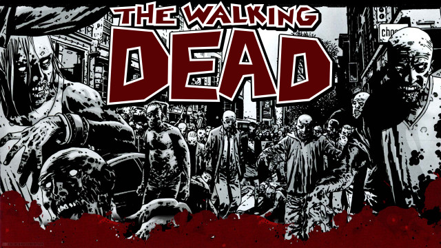 Zombies walking dead city street free wallpaper for desktop - medium preview image