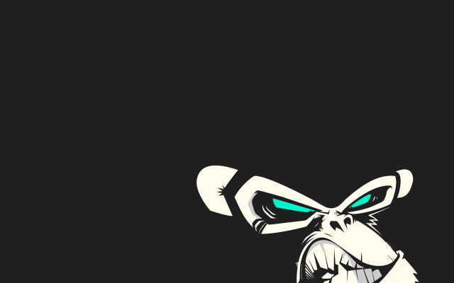 Black background white green dog free wallpaper for desktop - medium preview image