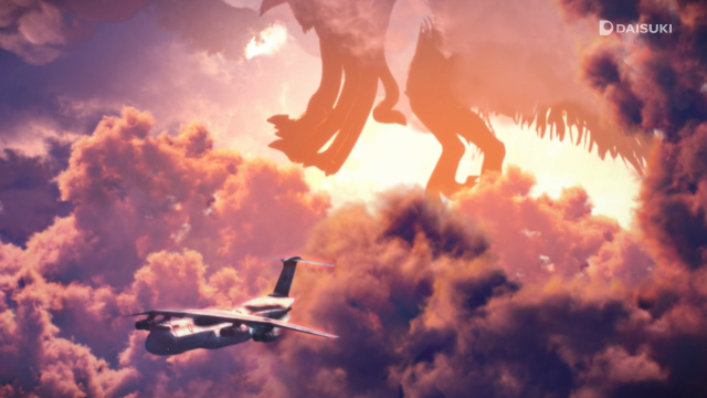 Plane cloudy sky dragon back free wallpaper for desktop - medium preview image