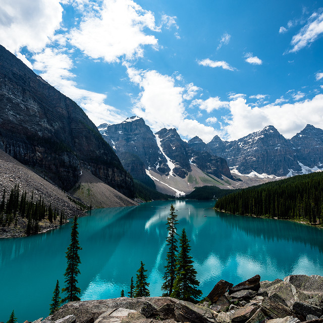 Lake mountains trees blue sky #29 free wallpaper for tablet - medium preview image