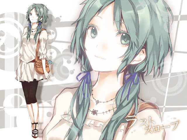 Girl green hair purse wall free wallpaper for desktop - medium preview image