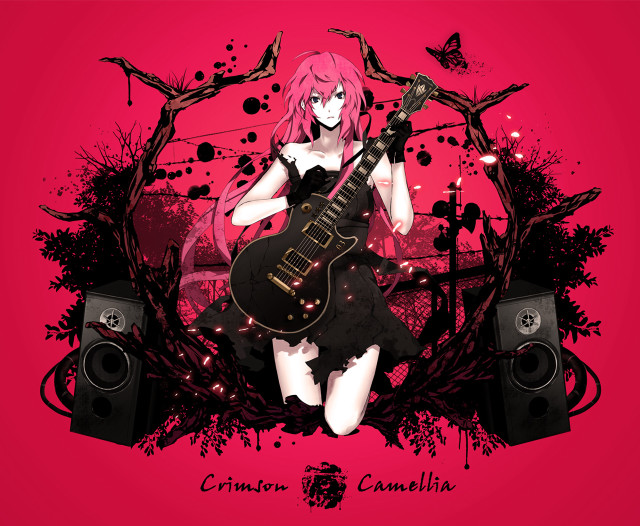 Girl pink hair guitar pink free wallpaper for desktop - medium preview image