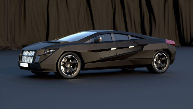 Black car studio curtain backdrop free wallpaper for desktop - medium preview image