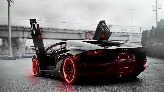 Black red sports car open #2 free wallpaper for desktop - medium preview image
