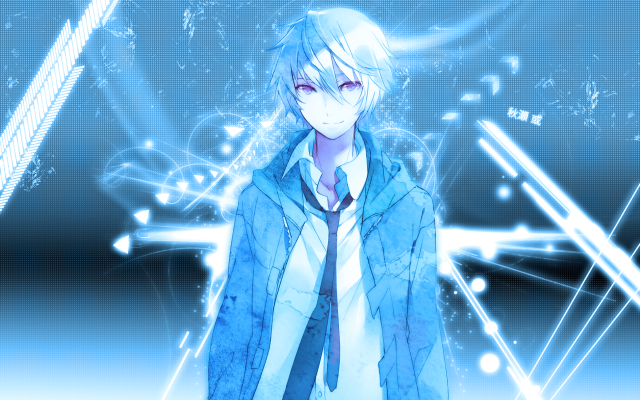 Man blue jacket hologram star free wallpaper for desktop - medium preview image