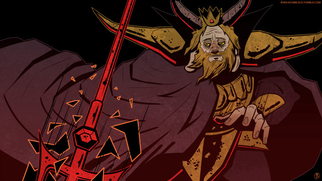 Man sword cape crown drawing free wallpaper for desktop - medium preview image