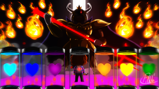 Fire sword bowser flames neon free wallpaper for desktop - medium preview image