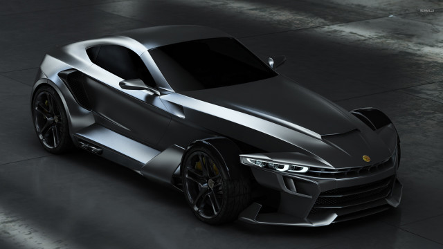 Silver sports car above dark free wallpaper for desktop - medium preview image