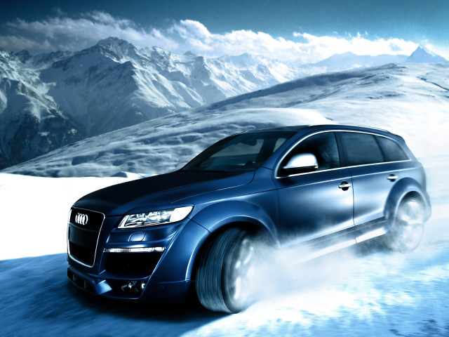 Blue car mountains snowy planet free wallpaper for desktop - medium preview image