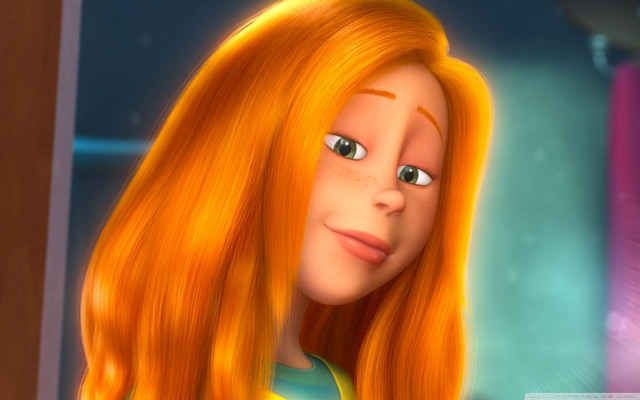 Cartoon girl red hair surprised free wallpaper for desktop - medium preview image