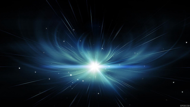 Blue star burst black background #2 free wallpaper for desktop - medium preview image