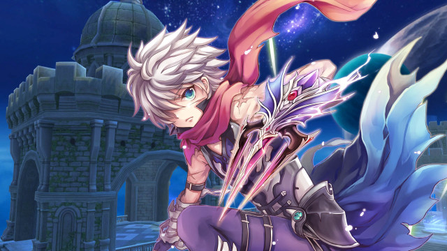 Girl sword castle stars sky free wallpaper for desktop - medium preview image