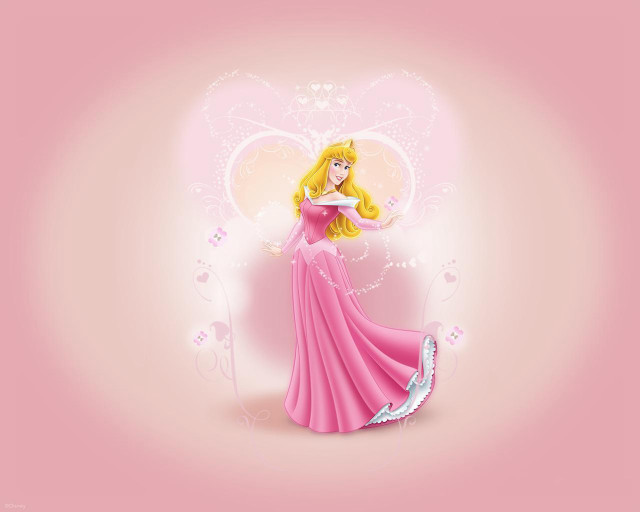 Princess pink dress heart background free wallpaper for desktop - medium preview image