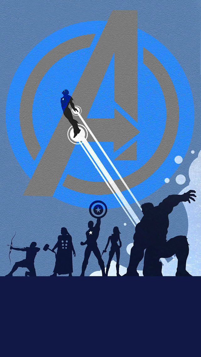 Man flying sword avengers silhouettes free wallpaper for mobile - medium preview image