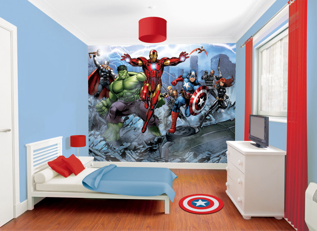 Bedroom avengers mural captain america free wallpaper for desktop - medium preview image