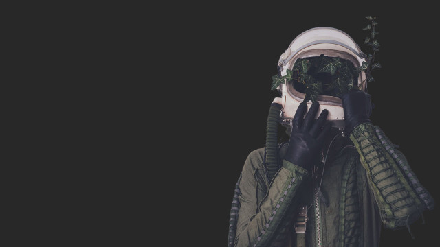 Green jacket gloves covering face free wallpaper for desktop - medium preview image