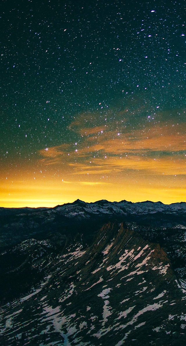 Night sky stars mountain range #17 free wallpaper for mobile - medium preview image