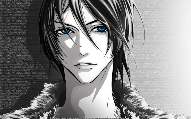 Man blue eyes fur coat free wallpaper for desktop - medium preview image