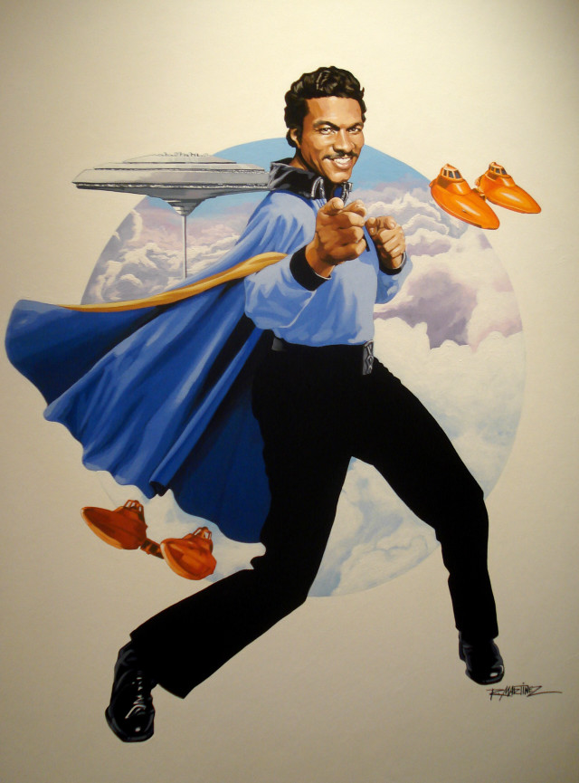 Man blue cape gun spaceship free wallpaper for mobile - medium preview image