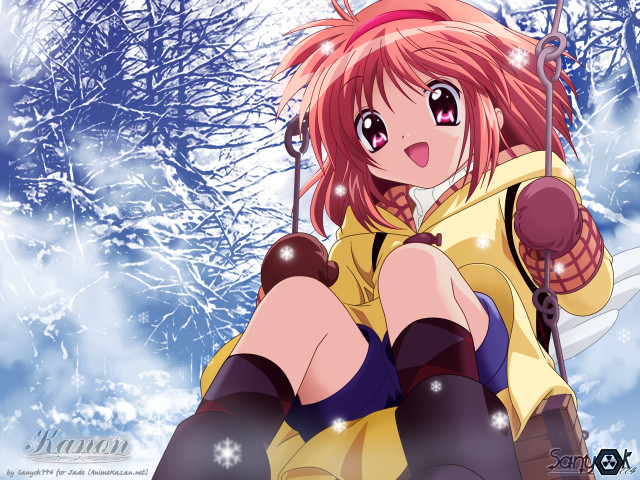 Girl red hair snow skis free wallpaper for desktop - medium preview image