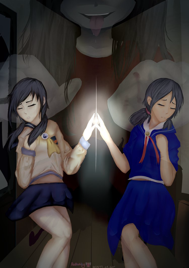 Anime girls lightsaber looking dark free wallpaper for mobile - medium preview image