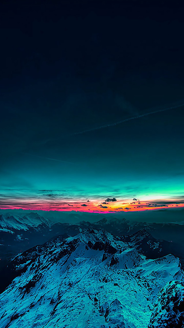 Mountain clouds sunset plane flying free wallpaper for mobile - medium preview image