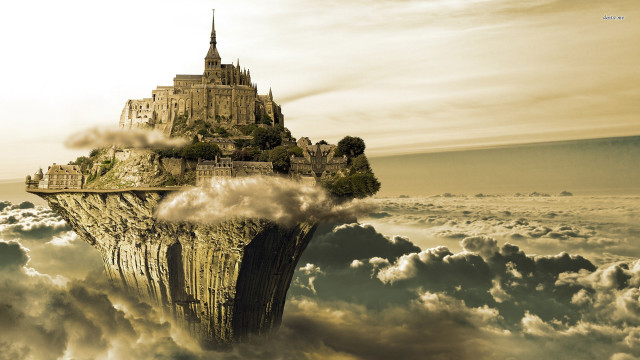 Castle in the clouds sky free wallpaper for desktop - medium preview image