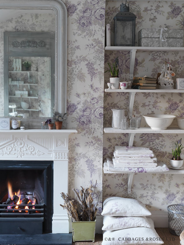 Fireplace mirror shelves books vase free wallpaper for mobile - medium preview image