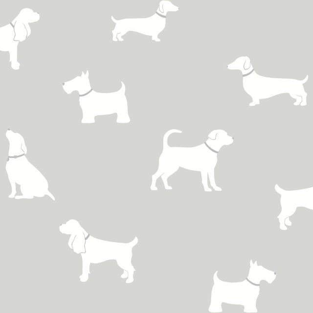 White dog silhouette gray background free wallpaper for tablet - medium preview image