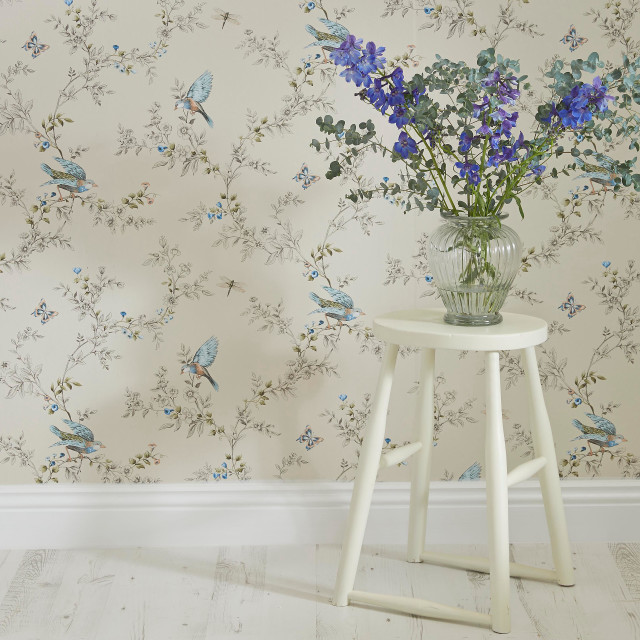 Vase blue flowers white stool free wallpaper for tablet - medium preview image