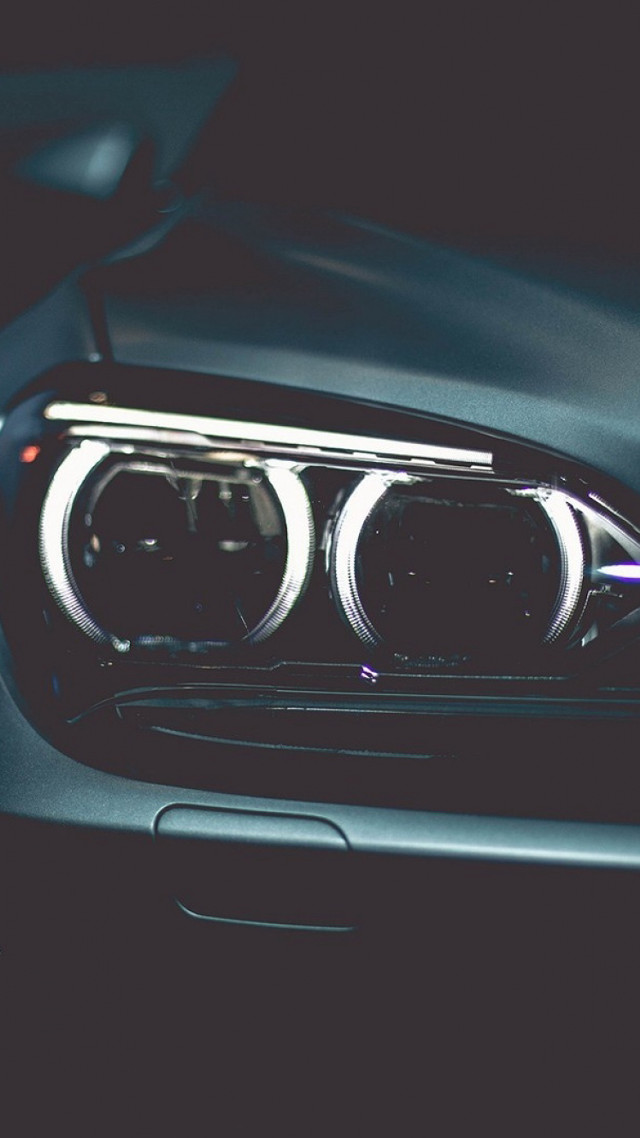 Car headlights closeup dark background free wallpaper for mobile - medium preview image