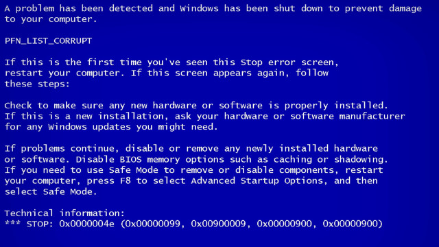 Blue screen system error message free wallpaper for desktop - medium preview image