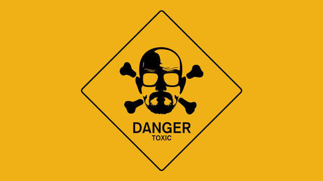 Yellow danger sign skull crossbones free wallpaper for desktop - medium preview image