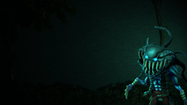 Creepy alien dark tree night free wallpaper for desktop - medium preview image