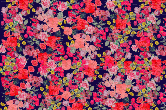 Floral pattern colorful flowers black free wallpaper for desktop - medium preview image