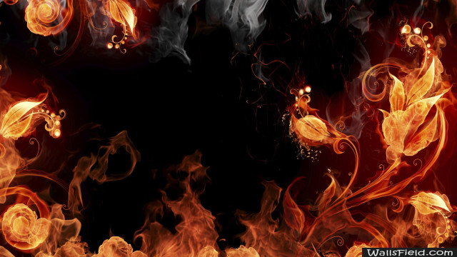 Fire smoke swirls bubbles black free wallpaper for desktop - medium preview image