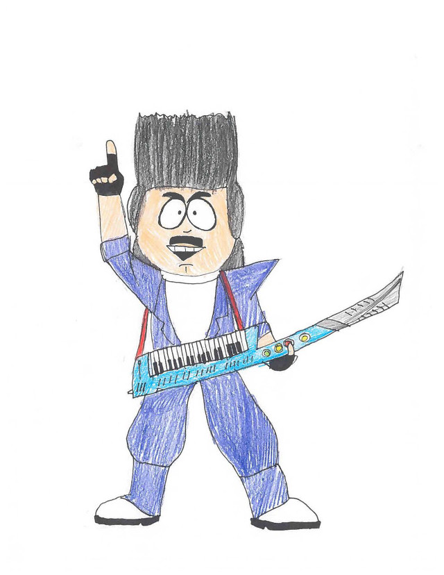 Man guitar microphone hand drawing free wallpaper for mobile - medium preview image