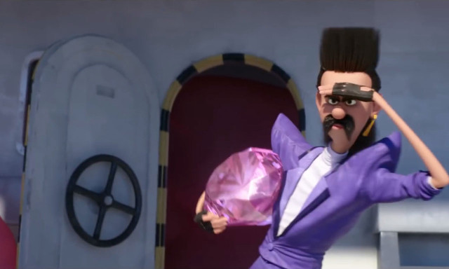 Cartoon character holding pink object #2 free wallpaper for desktop - medium preview image