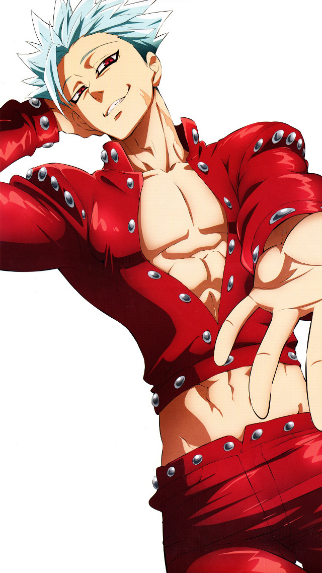 Blue haired man red outfit free wallpaper for mobile - medium preview image