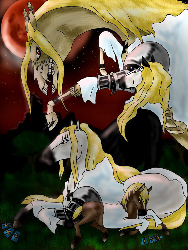 Horses rider woman man drawing free wallpaper for mobile - medium preview image