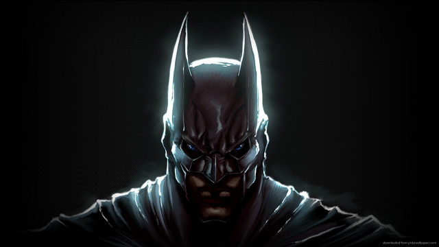 Batman black background white light free wallpaper for desktop - medium preview image