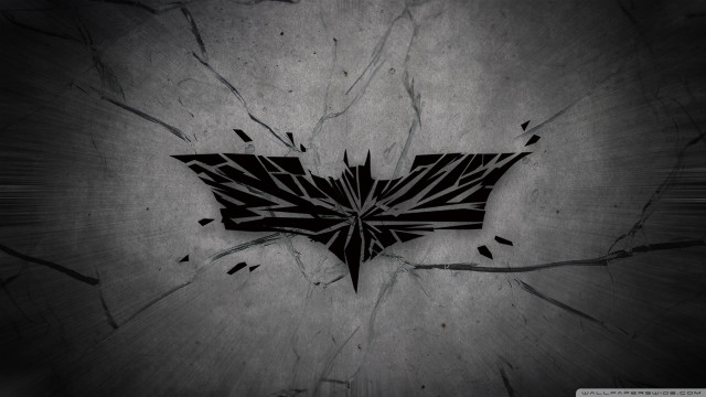 Batman logo cracked wall dark free wallpaper for desktop - medium preview image