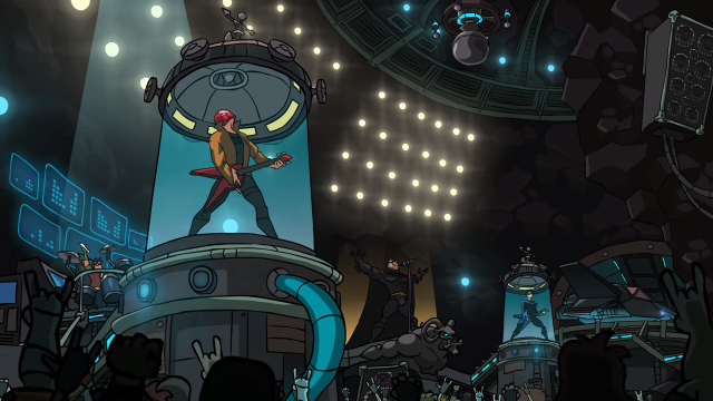 Man red suit stage microphone free wallpaper for desktop - medium preview image