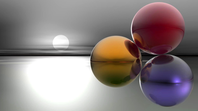 Three balls reflective surface sun free wallpaper for desktop - medium preview image