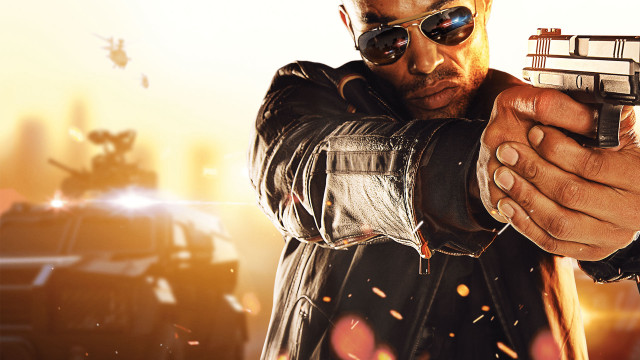 Man holding guns front him free wallpaper for desktop - medium preview image