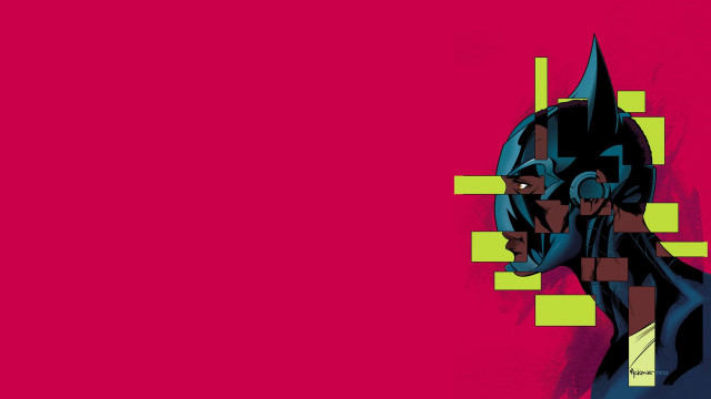 Batman pink background yellow squares free wallpaper for desktop - medium preview image