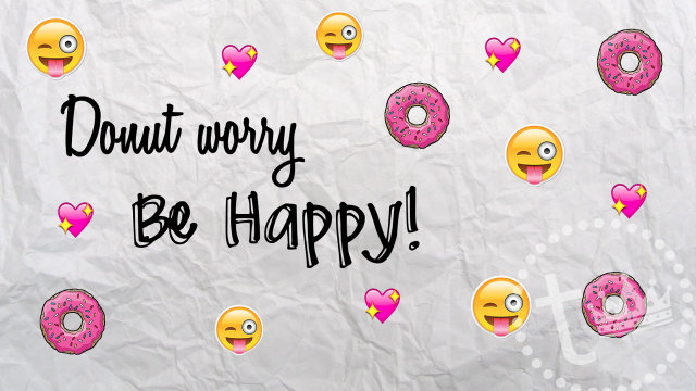 Donut worry be happy donuts free wallpaper for desktop - medium preview image