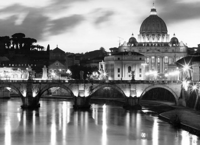 Bridge building night lights river free wallpaper for desktop - medium preview image