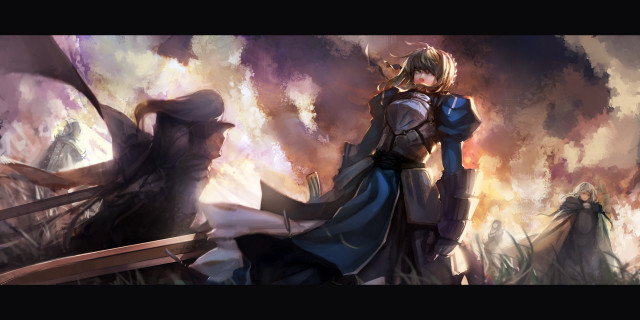 Woman long dress fire filled free wallpaper for desktop - medium preview image