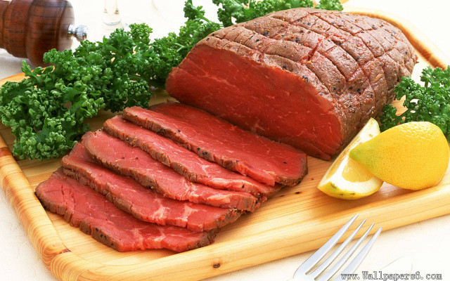 Sliced meatloaf cutting board lemons free wallpaper for desktop - medium preview image